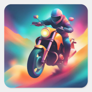 Fahrrad Quadratischer Aufkleber