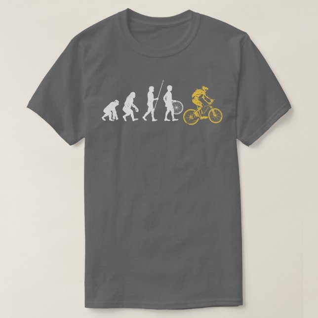 Fahrrad Radfahren Evolution Biker Radfahrer T-Shirt (Design vorne)