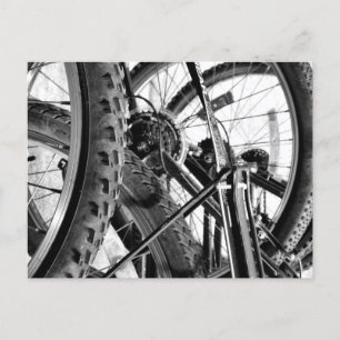 Fahrrad-Reifen-Gänge-Ketten Moderne BW-Pop-Art Postkarte