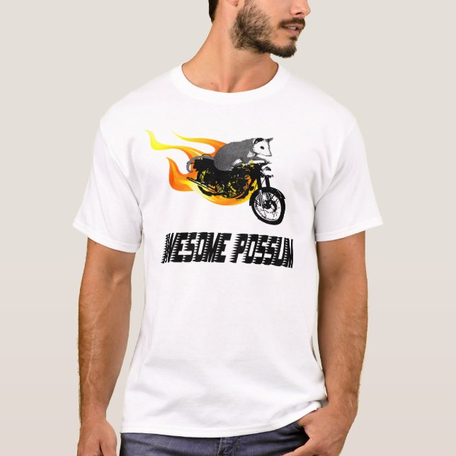 Fahrrad-Reiter-fantastisches Opossum T-Shirt (Vorderseite)