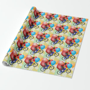 Fahrrad-Rennen-Zug trägt Geschenkpapier