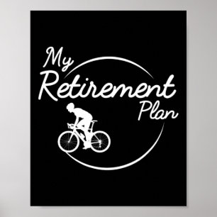 Fahrrad-Rentnerplan Radfahren Mountainbike Poster