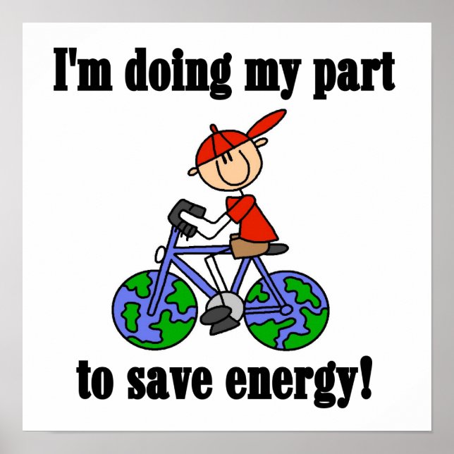 Fahrrad Rett Energie T - Shirt und Geschenke Poster (Vorne)