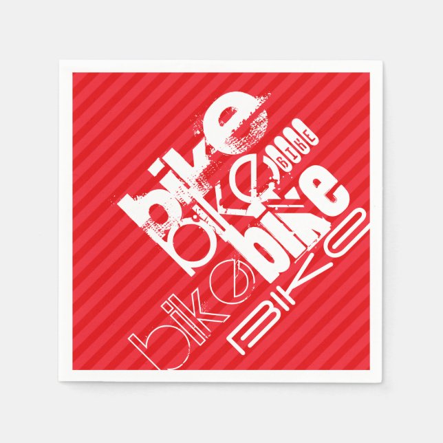 Fahrrad; Rote Streifen. Serviette (Vorderseite)