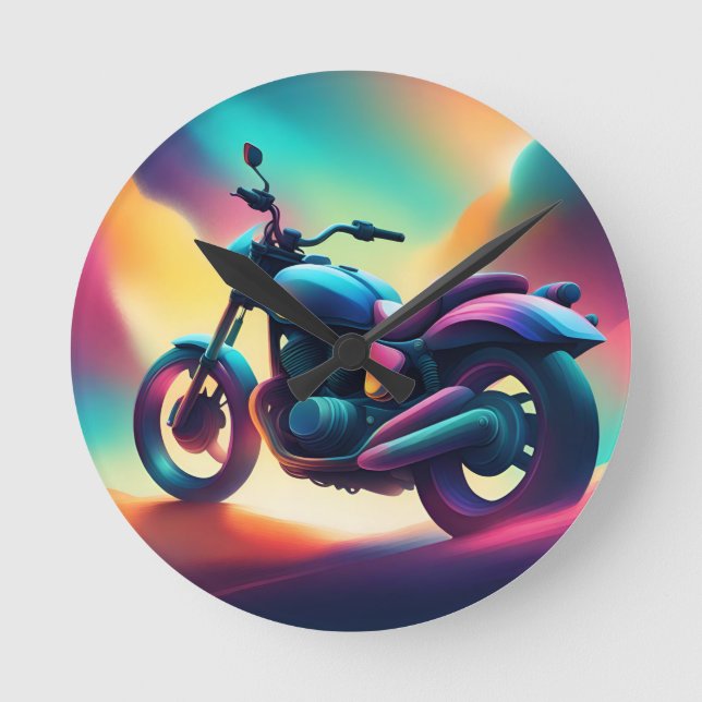 Fahrrad Runde Wanduhr (Vorderseite)