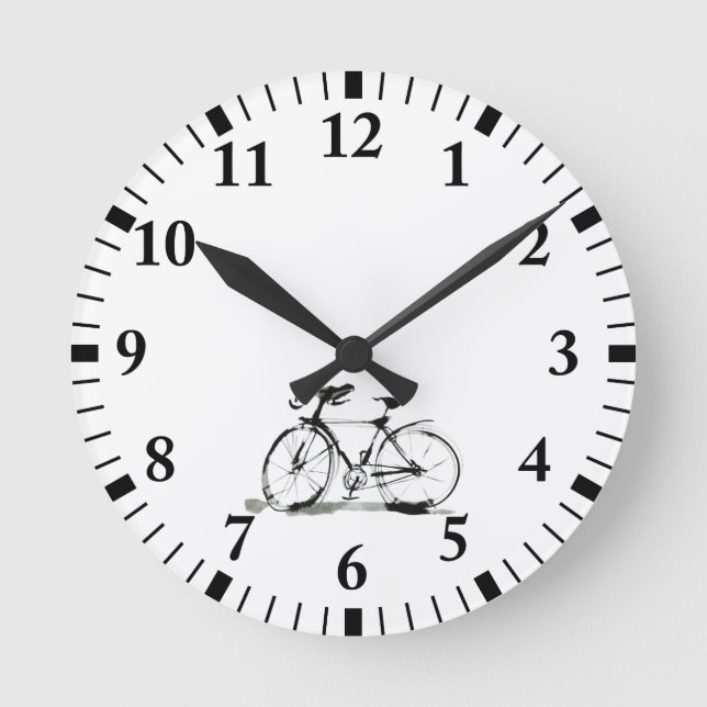 Fahrrad Runde Wanduhr (Vorderseite)