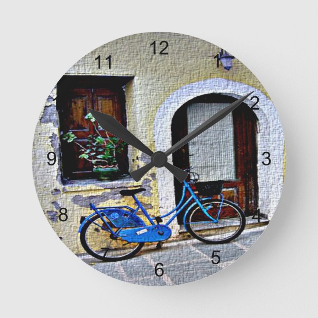 Fahrrad Runde Wanduhr (Vorderseite)