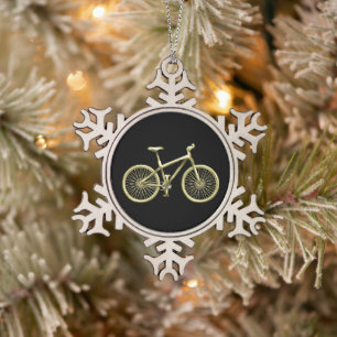 Fahrrad Schneeflocken Zinn-Ornament