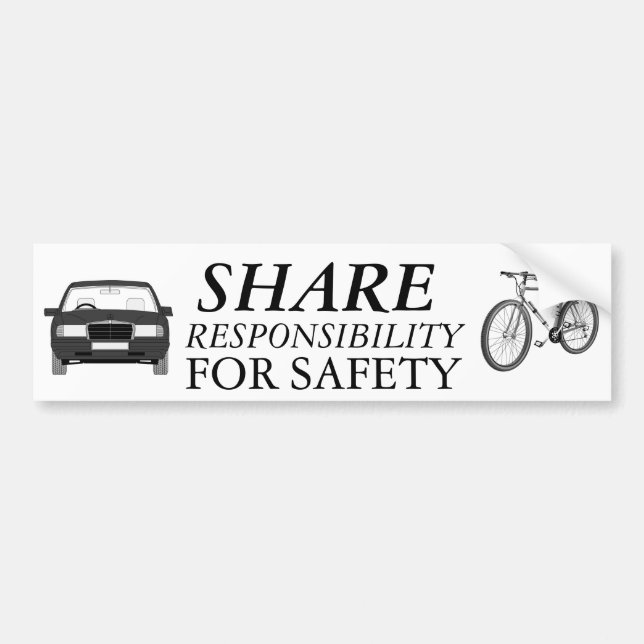 Fahrrad-Sicherheit zusammen Autoaufkleber (Vorne)