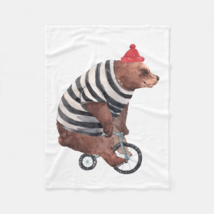 Fahrrad-Spaß-Bär Fleecedecke