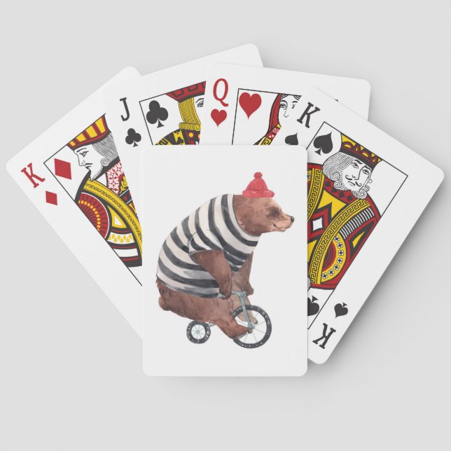 Fahrrad-Spaß-Bär Spielkarten (Rückseite)