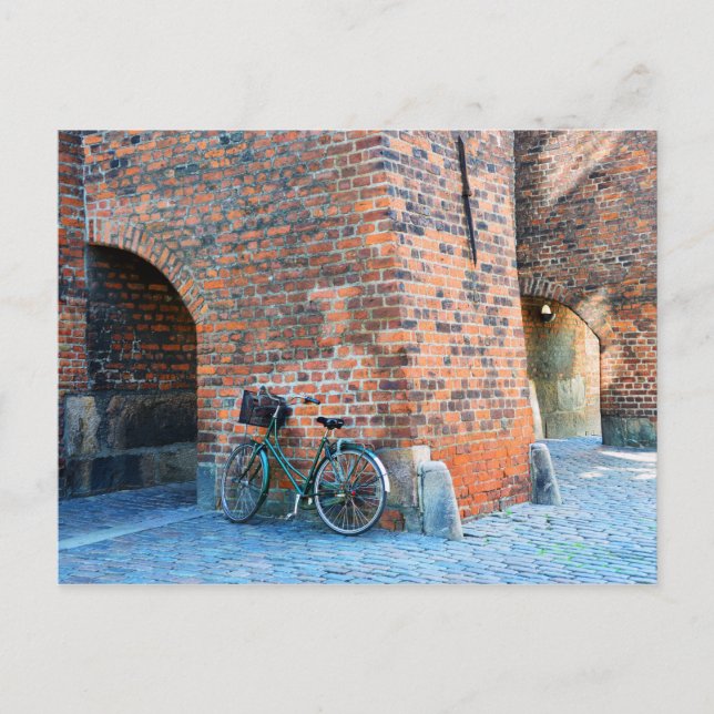 Fahrrad, St. Nicholas Church, Kopenhagen, Dänemark Postkarte (Vorderseite)