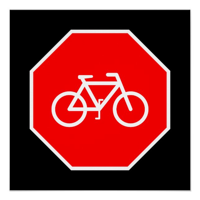 Fahrrad-Stopp Poster (Vorderseite)