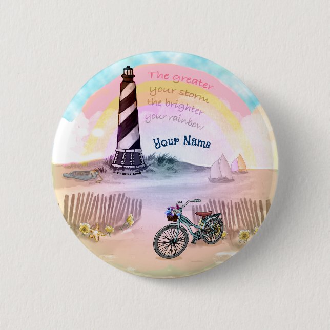 Fahrrad Sturm Leuchtturm Button (Vorderseite)