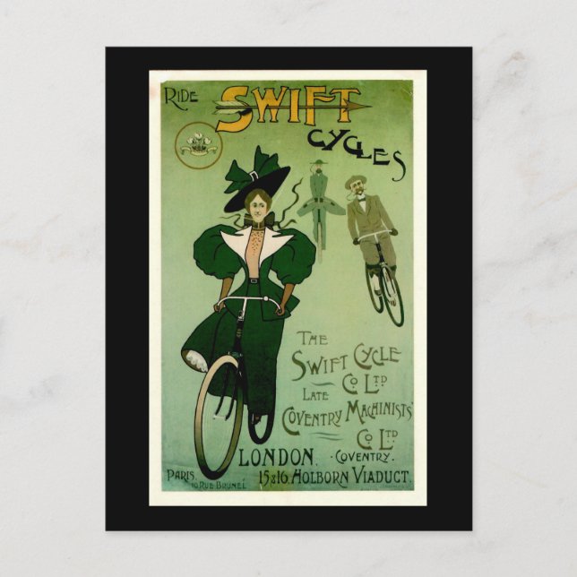 Fahrrad-SWIFT-Fahrräder Vintages Fahrradposter Postkarte (Vorderseite)