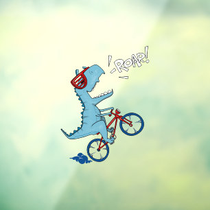 Fahrrad T-Rex Roar Fensteraufkleber