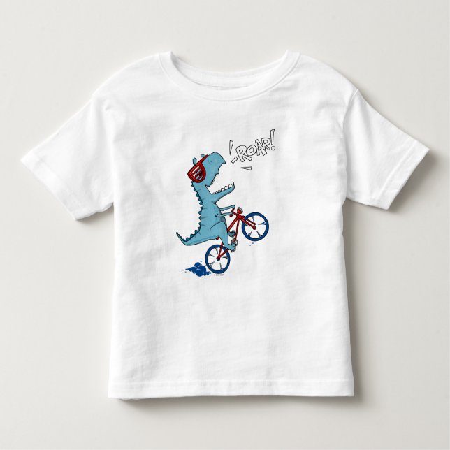 Fahrrad T-Rex Roar Kleinkind T-shirt (Vorderseite)