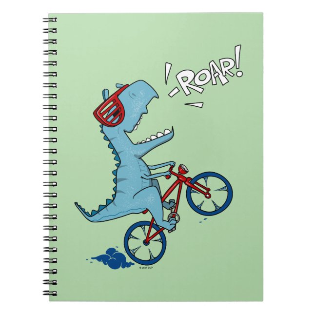 Fahrrad T-Rex Roar Notizblock (Vorderseite)