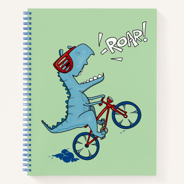 Fahrrad T-Rex Roar Notizbuch (Vorderseite)