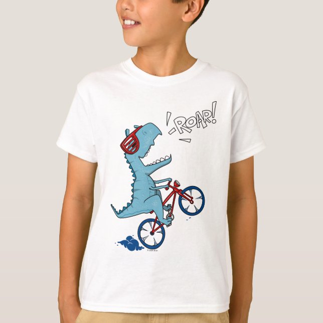 Fahrrad T-Rex Roar T-Shirt (Vorderseite)