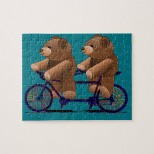 Fahrrad-TandemTeddybär-Druck Puzzle