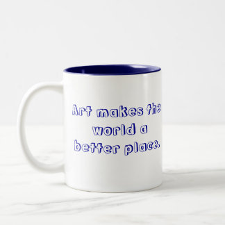 Fahrrad-Tasse mit "Kunst machen die Welt einen Zweifarbige Tasse