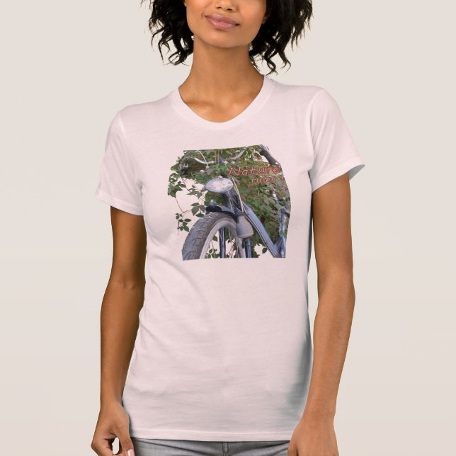 Fahrrad überzogen mit Clematis Blume App. T-Shirt (Vorderseite)