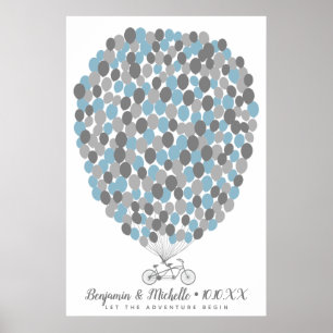 Fahrrad- und Ballon-Gästebuchposter - 250 Plätze Poster