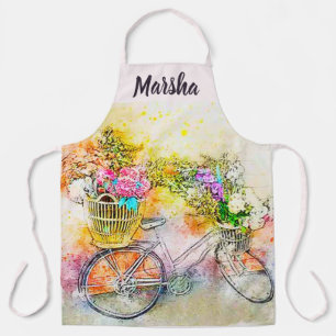 Fahrrad und Blumen  Schürze