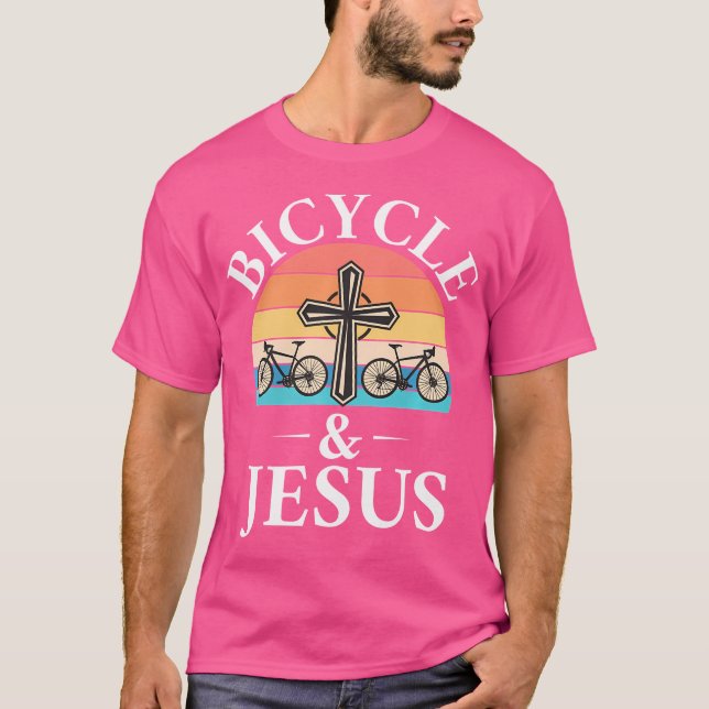 Fahrrad und Jesus Christlich T-Shirt (Vorderseite)