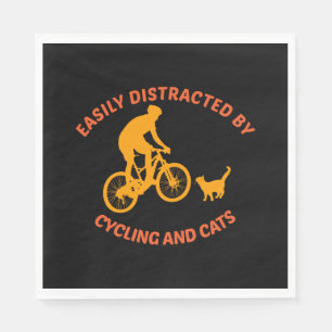 Fahrrad und Katze Serviette