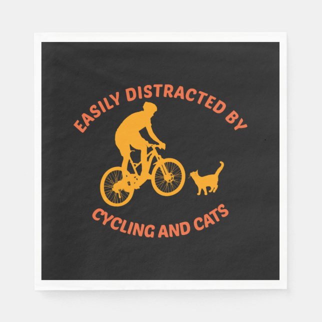 Fahrrad und Katze Serviette (Vorderseite)