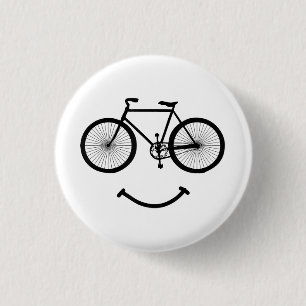 Fahrrad und Lächeln T - Shirt Radfahren Tee Shirt  Button