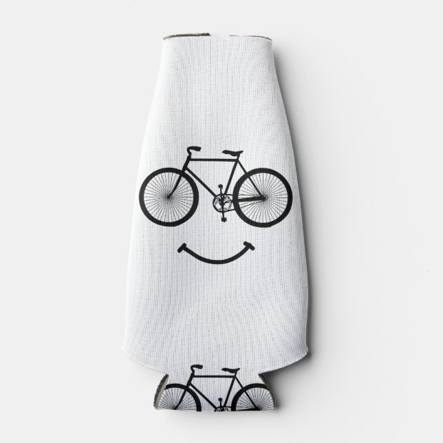 Fahrrad und Lächeln T - Shirt Radfahren Tee Shirt  Flaschenkühler (Vorderseite)