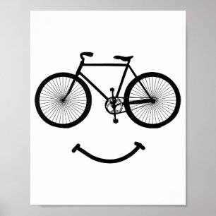 Fahrrad und Lächeln T - Shirt Radfahren Tee Shirt  Poster