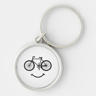 Fahrrad und Lächeln T - Shirt Radfahren Tee Shirt Schlüsselanhänger