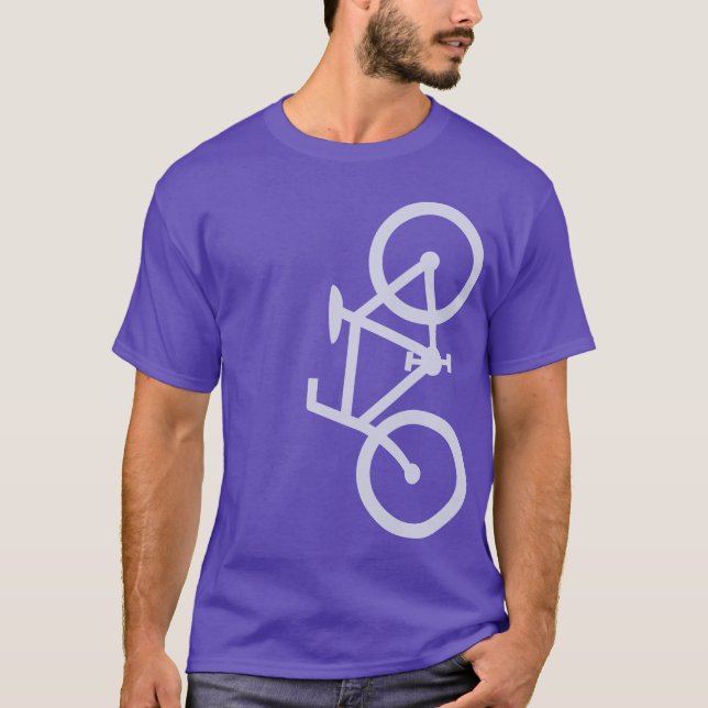 Fahrrad, vertikale Silhouette, lt Purple Design T-Shirt (Vorderseite)
