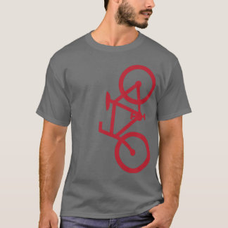 Fahrrad, vertikale Silhouette, roter Entwurf T-Shirt