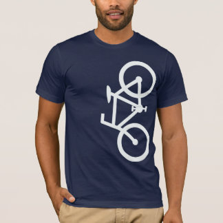 Fahrrad, vertikale Silhouette, weißer Entwurf T-Shirt