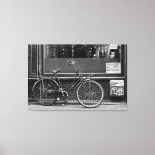 Fahrrad vor Schaufenster Leinwanddruck