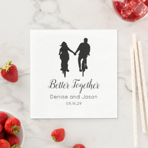 Fahrrad war besser zusammen Hochzeit von Napkins Serviette