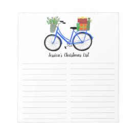 Fahrrad Weihnachts-Einkaufsliste CUSTOM Urlaub Notizblock