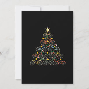 Fahrrad-Weihnachtsbaum Lustiger Radsportler Radfah Einladung