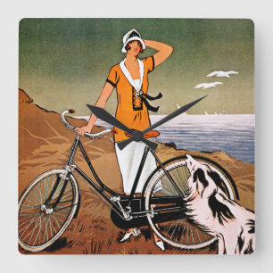 Fahrrad-Werbung, 1925 Quadratische Wanduhr