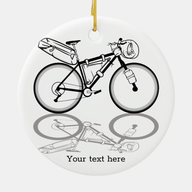 Fahrradableger Schwarz-Weiß Keramik Ornament (Hinten)