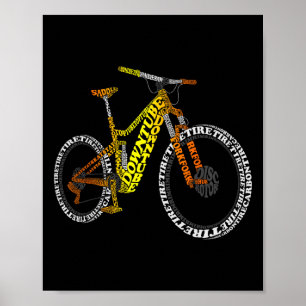 Fahrradanatomie Mountainbike MTB-Teile Lustiges Fa Poster