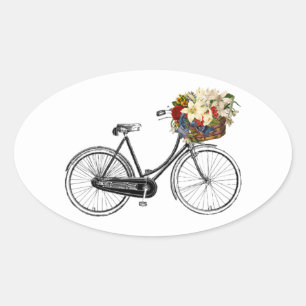 Fahrradaufkleber für die Blume hübscher Scrapbook Ovaler Aufkleber