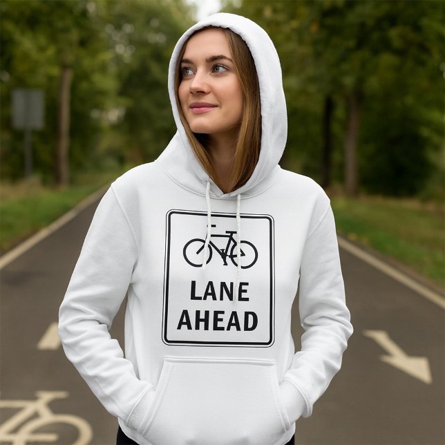 Fahrradbahn vor dem Schild Straßenverkehrssicherhe Hoodie (Von Creator hochgeladen)