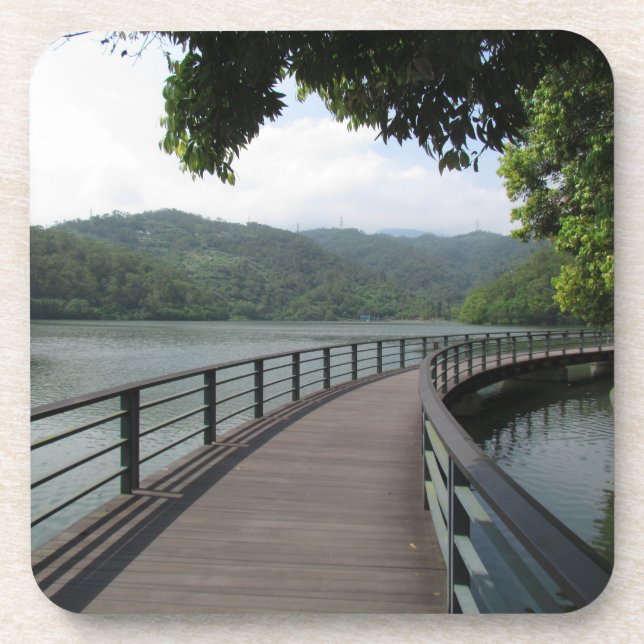 Fahrradbrücke über Wasser Getränkeuntersetzer (Vorderseite)