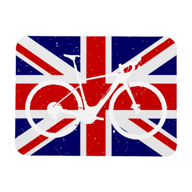 Fahrradenthusiast, Britische Flagge Magnet (Horizontal)